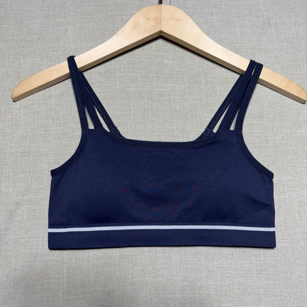 Gymshark Sports Bra Women Small Navy Blue Double Strap B2C1I-UCTN-S-CK1 Gymwear